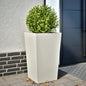 Jardineira em aço branco 35x35x75 cm