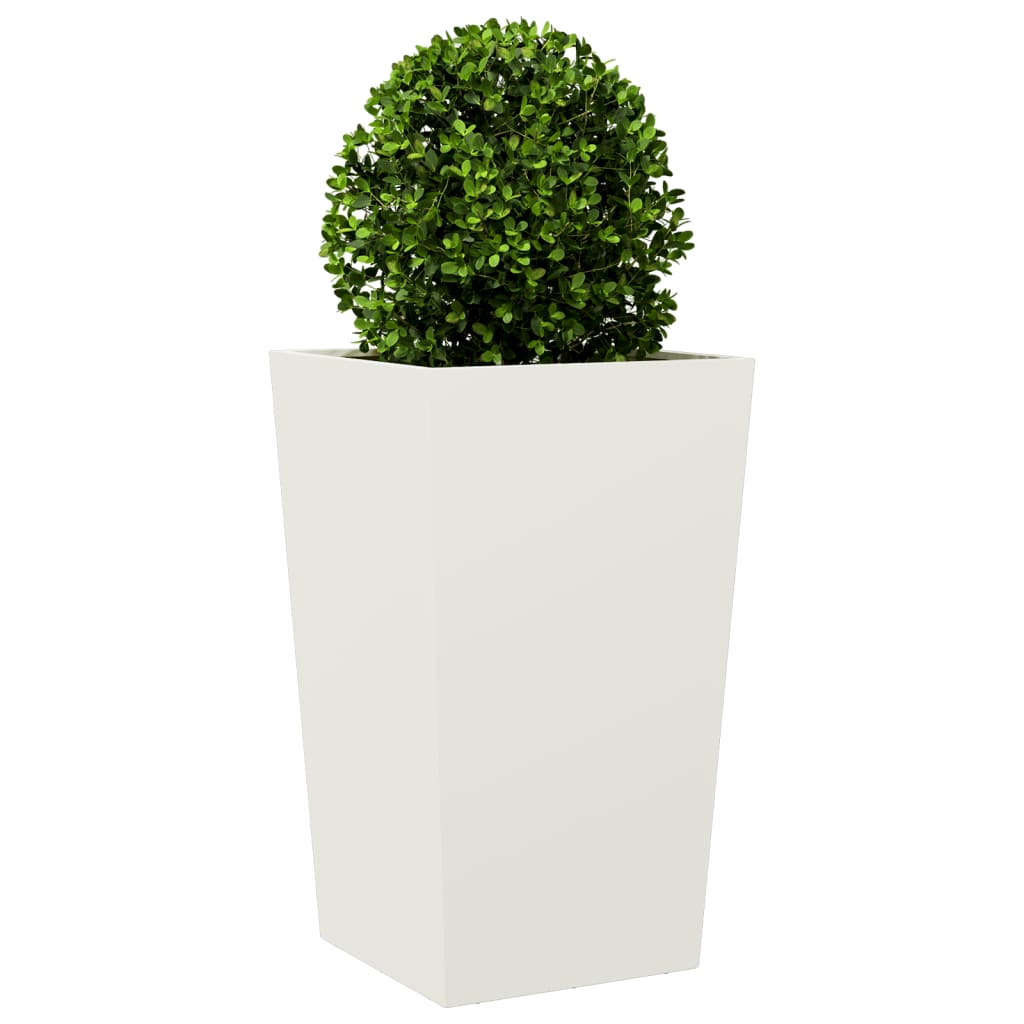 Jardineras 2 uds acero blanca 45x45x75 cm
