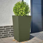 Jardineras 2 uds acero blanca 45x45x75 cm