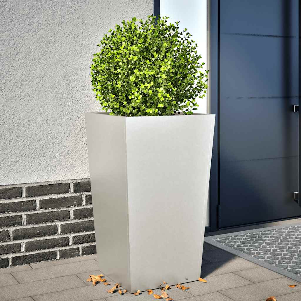 Jardinera acero blanca 35x35x75 cm