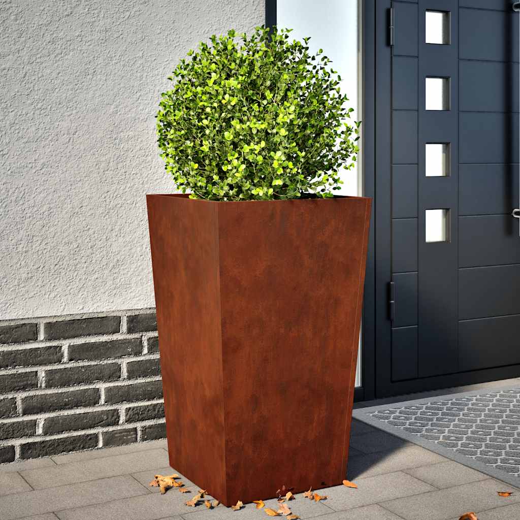 Jardineras 2 uds acero blanca 45x45x75 cm