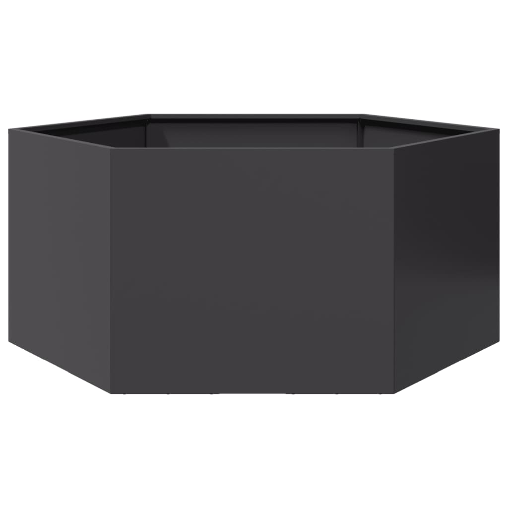 Jardinera hexagonal acero blanco 138x120x45 cm