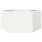 Floreira hexagonal em aço branco 138x120x45 cm