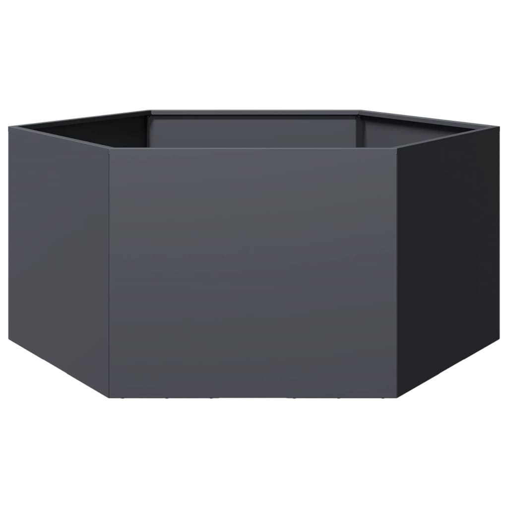 Jardinera hexagonal acero blanco 138x120x45 cm