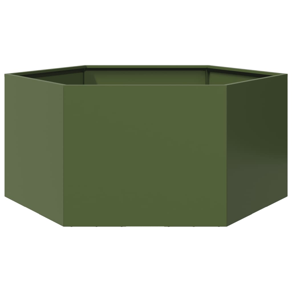 Jardinera hexagonal acero blanco 138x120x45 cm