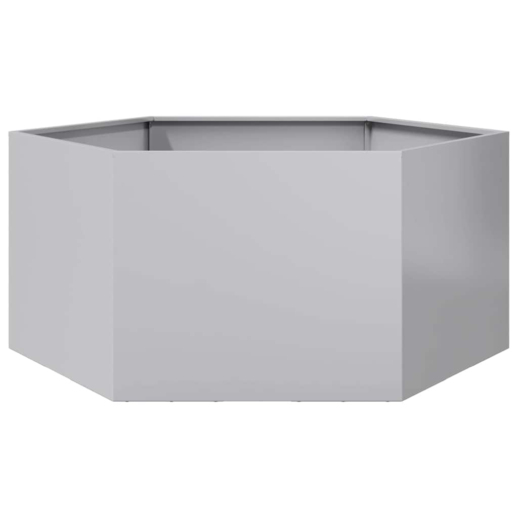 Jardinera hexagonal acero blanco 138x120x45 cm