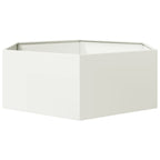 Jardinera hexagonal acero blanco 138x120x45 cm