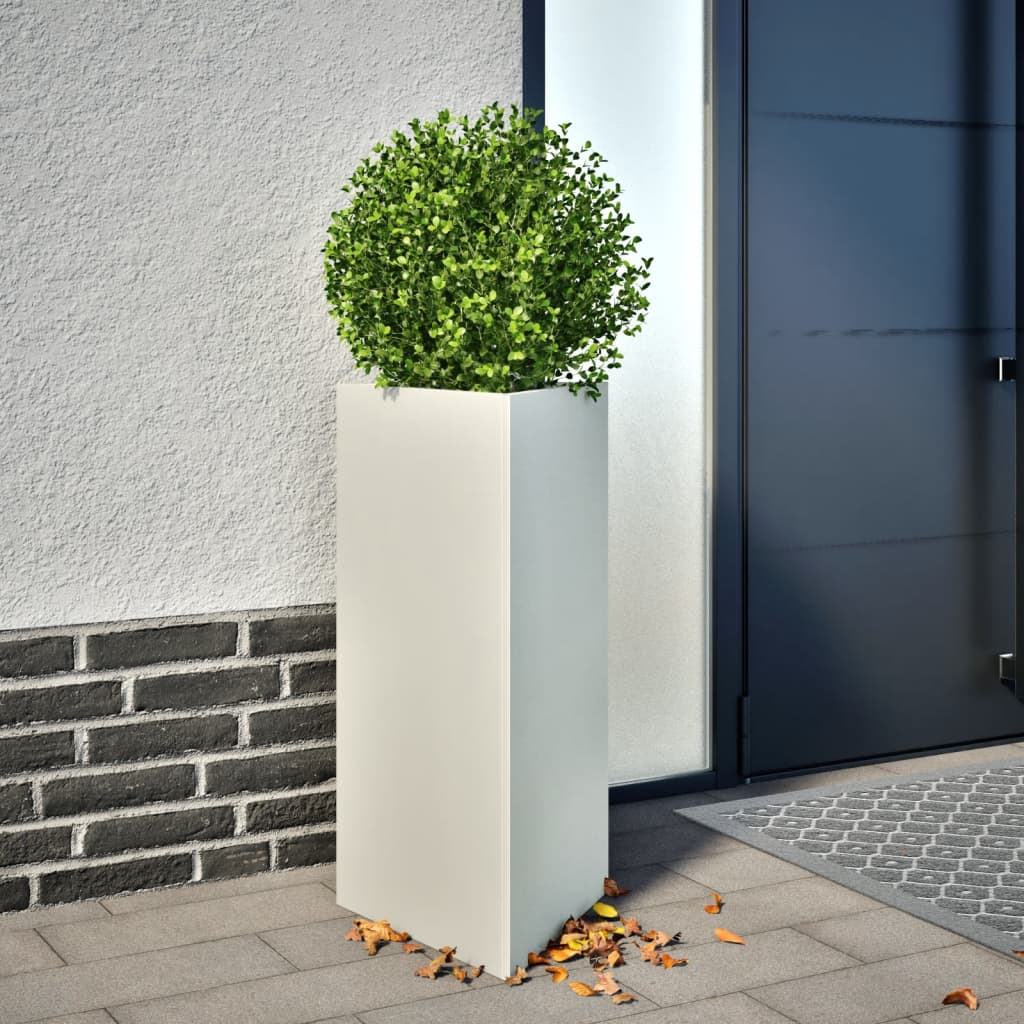 Jardinera acero blanca 35x35x75 cm