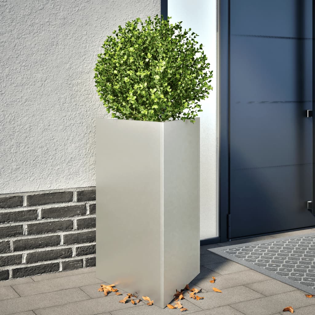 Jardinera acero blanca 35x35x75 cm