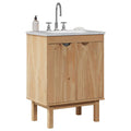 Mueble de lavabo de baño OTTA madera maciza de pino 59x40x80 cm