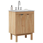 Mueble de lavabo de baño OTTA madera maciza de pino 59x40x80 cm