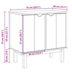 Mueble de recibidor OTTA madera maciza de pino 75x40x75 cm