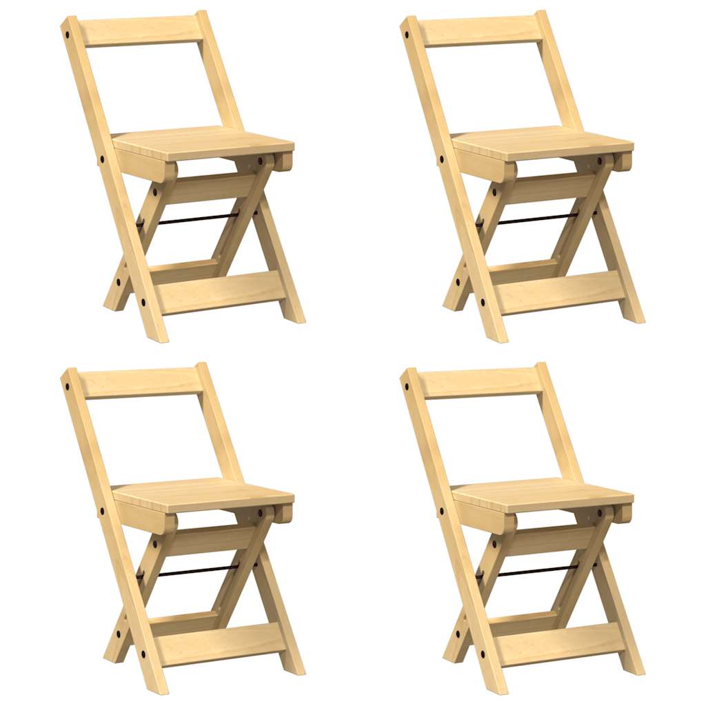 Sillas comedor plegables 4 uds Corona madera pino marrón cera