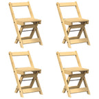 Sillas comedor plegables 4 uds Corona madera pino marrón cera