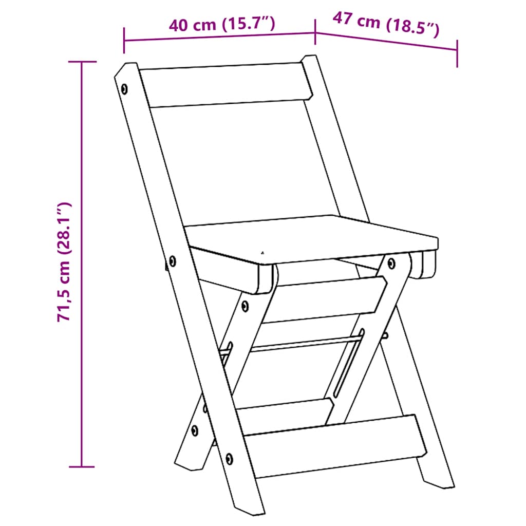 Sillas comedor plegables 4 uds Corona madera pino marrón cera
