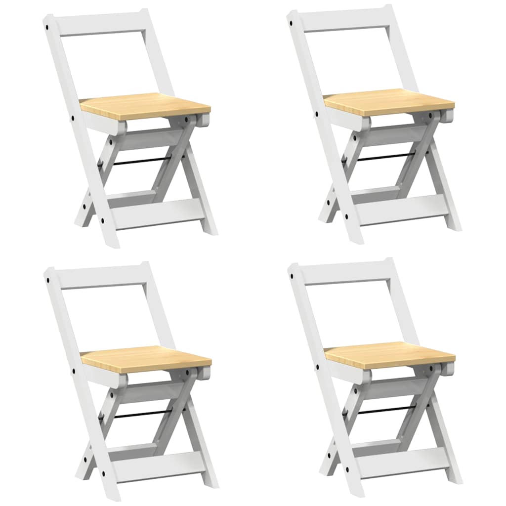 Sillas de comedor plegables 4 uds Corona madera pino blanco