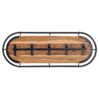 Perchero de pared con 5 ganchos madera maciza de mango