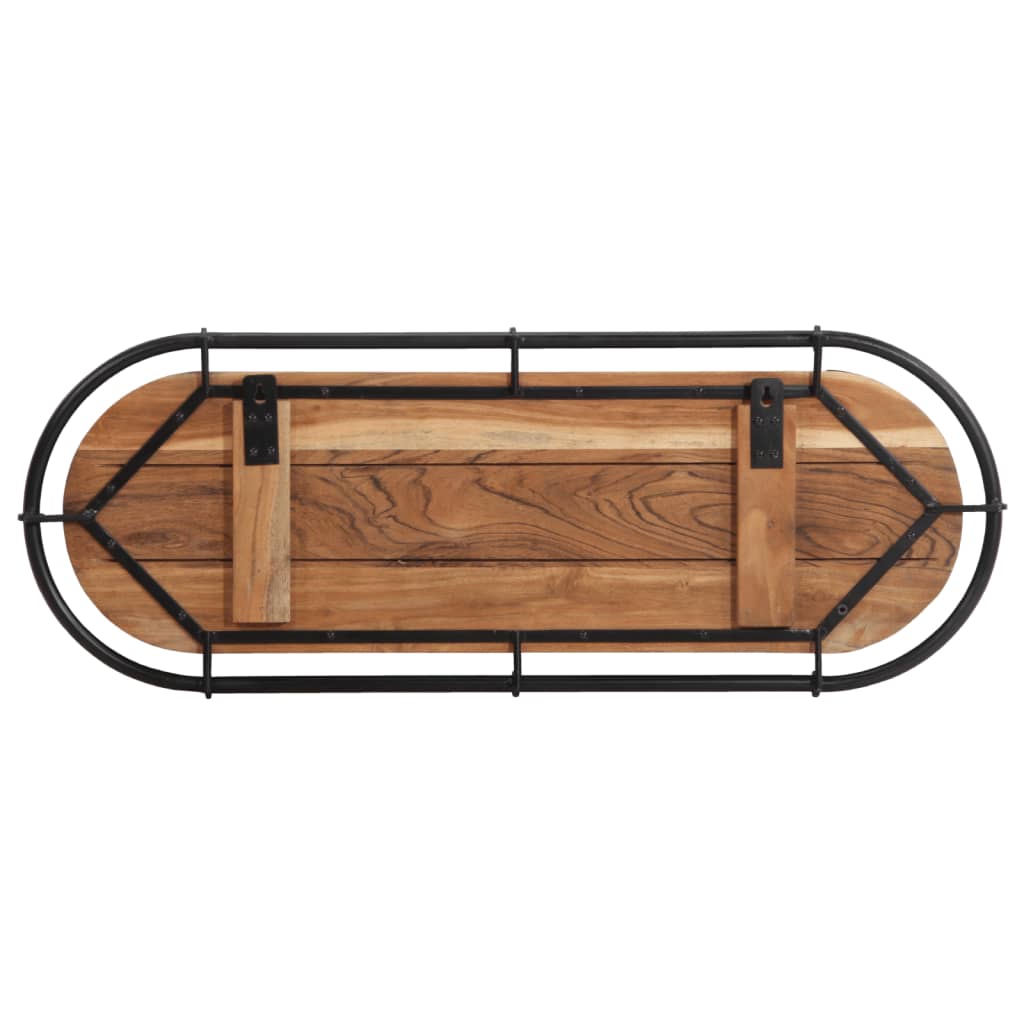 Perchero de pared con 5 ganchos madera maciza de mango