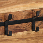 Perchero de pared con 5 ganchos madera maciza de mango