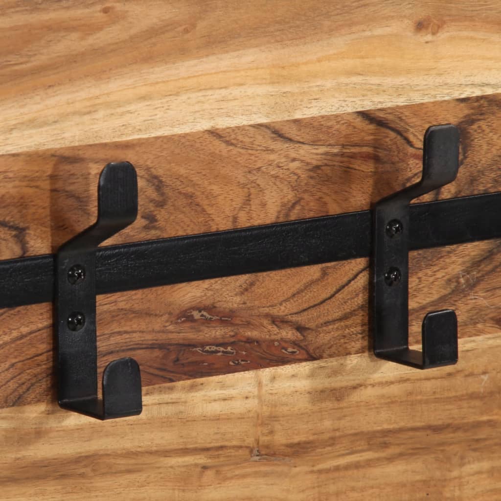 Perchero de pared con 5 ganchos madera maciza de mango