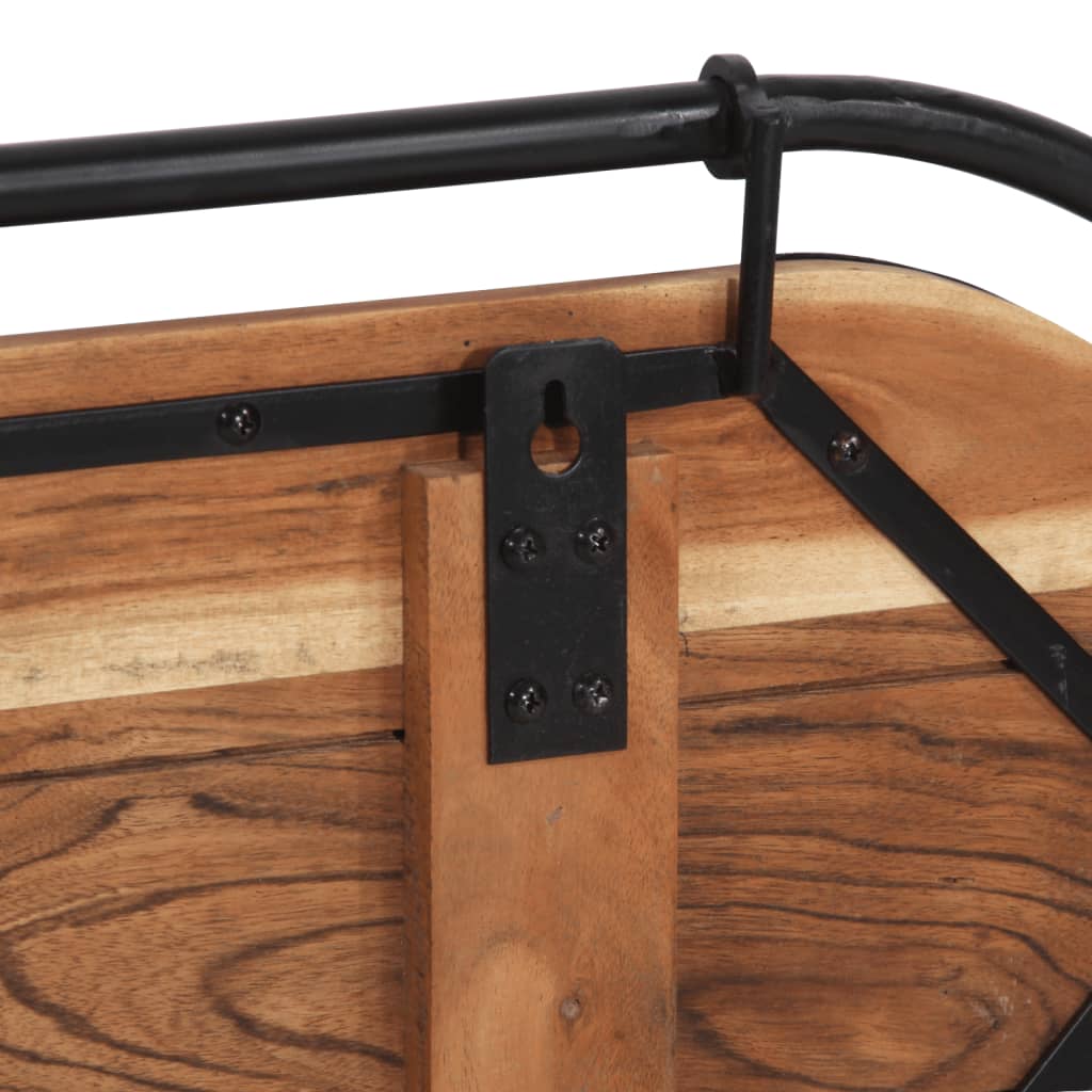 Perchero de pared con 5 ganchos madera maciza de mango