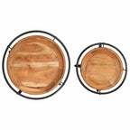 Juego de mesas auxiliar 2 piezas madera maciza de acacia