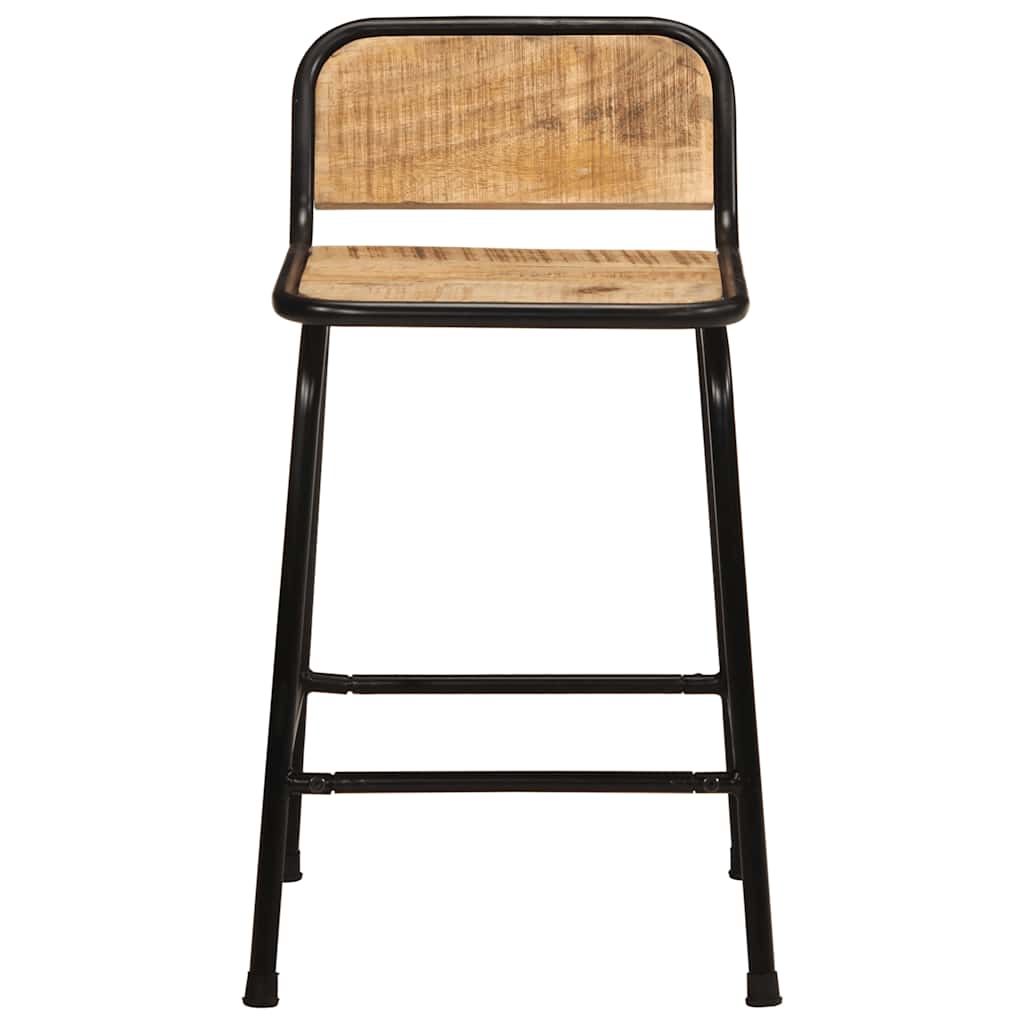 Taburetes de barra 2 uds 46x35,5x70 cm madera maciza de mango