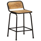 Taburetes de barra 2 uds 46x35,5x70 cm madera maciza de mango