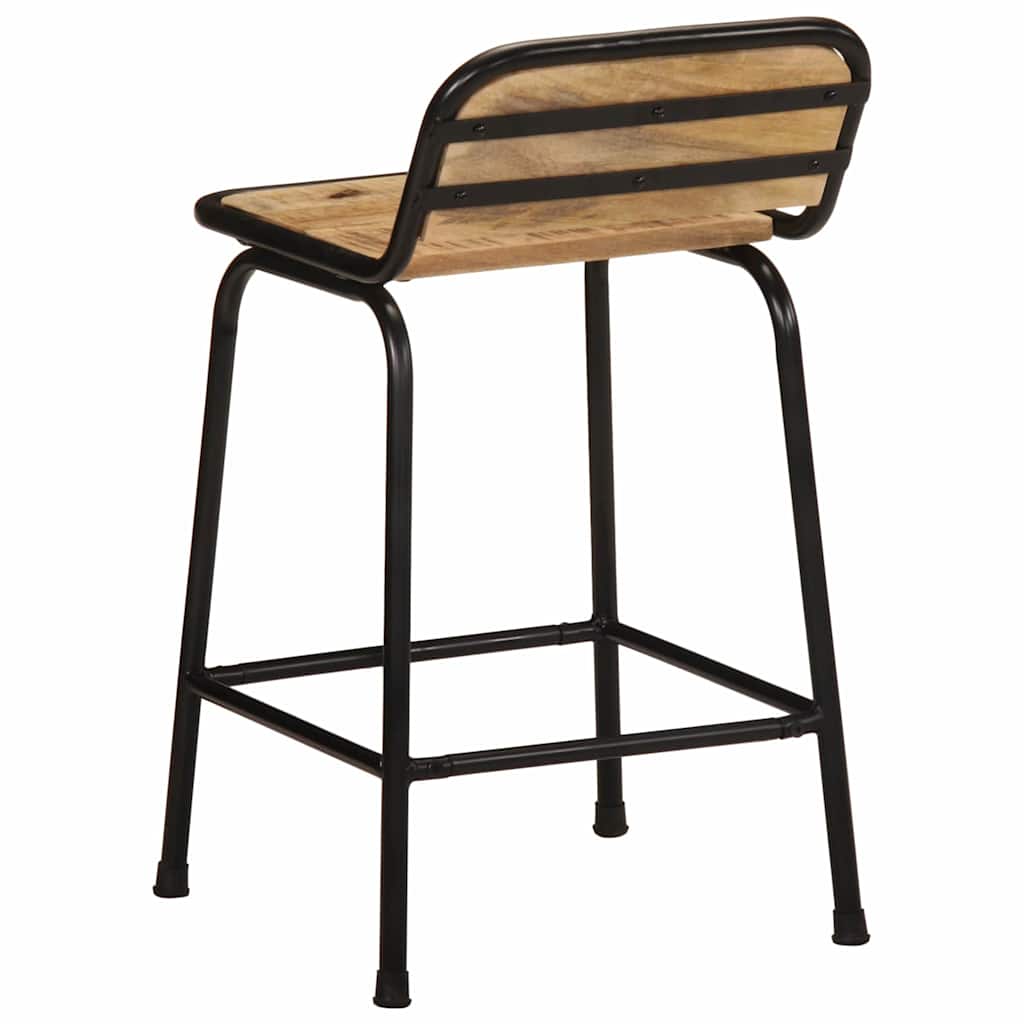 Taburetes de barra 2 uds 46x35,5x70 cm madera maciza de mango