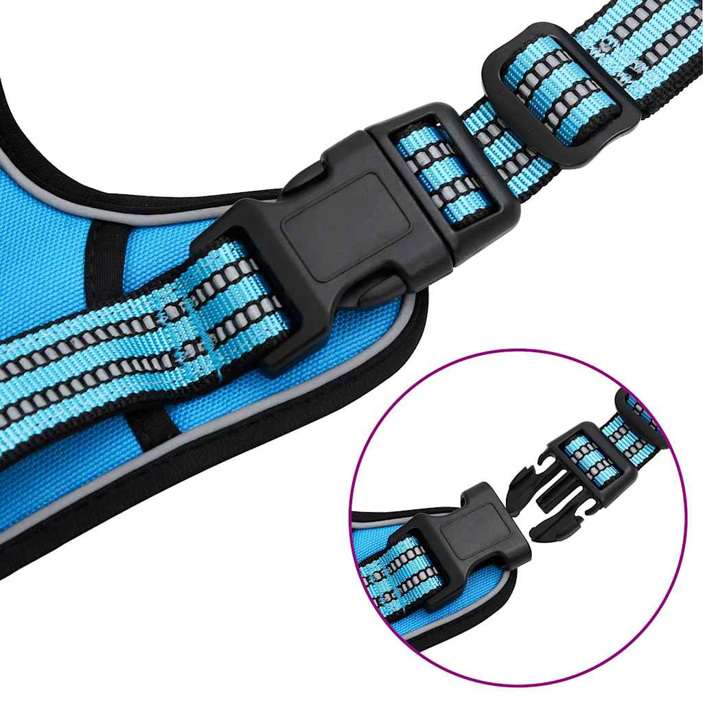 Arnés para perros con bandas reflectantes ajustables azul L