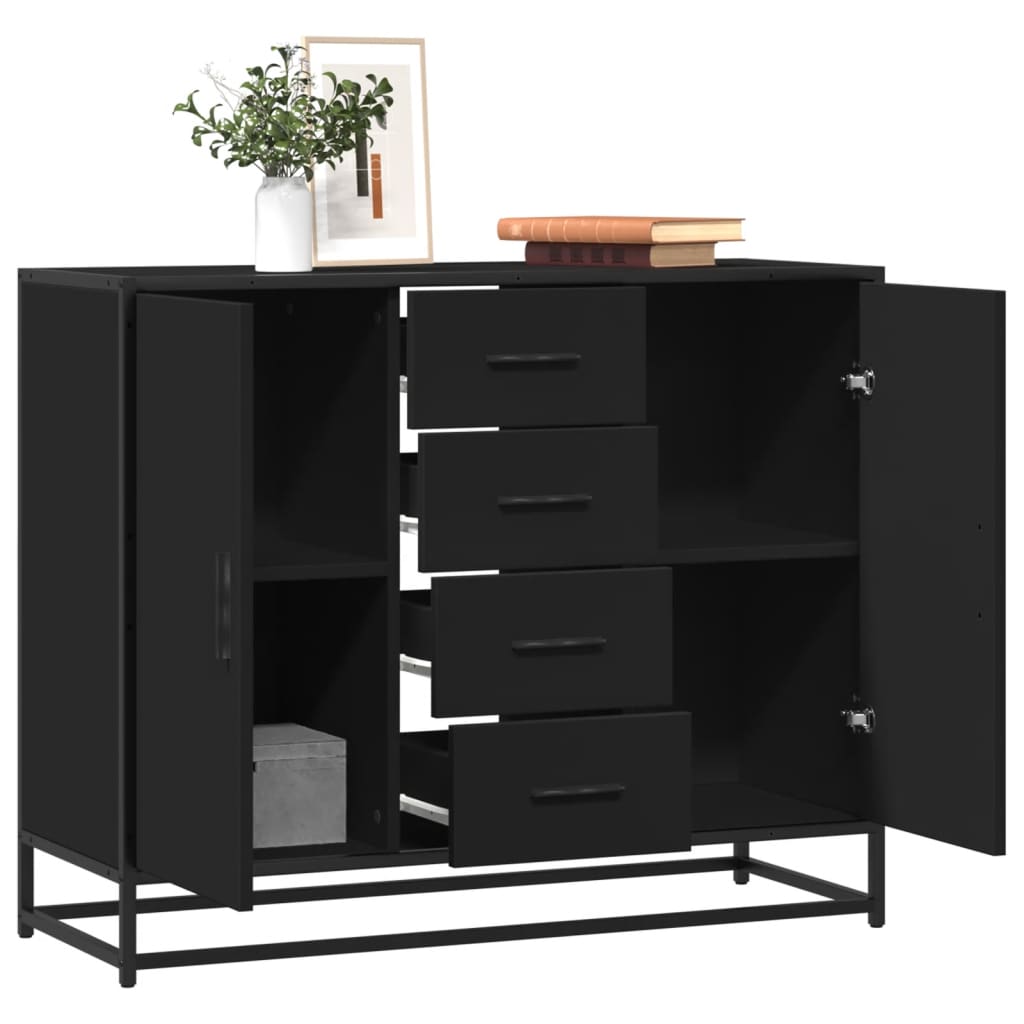 Aparador de madera de ingeniería gris Sonoma 92x35x76 cm
