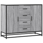 Aparador de madera de ingeniería gris Sonoma 92x35x76 cm