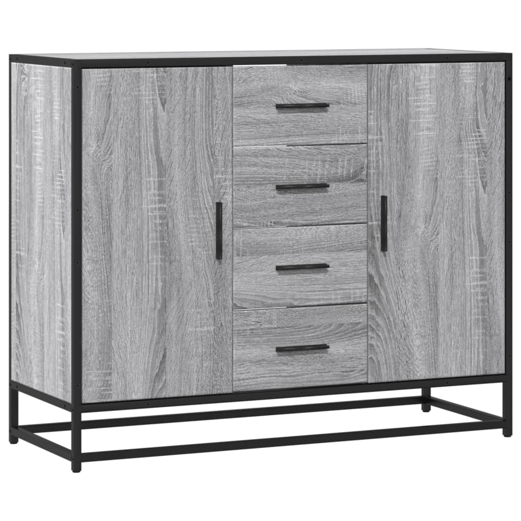 Aparador de madera de ingeniería gris Sonoma 92x35x76 cm