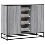 Aparador de madera de ingeniería gris Sonoma 92x35x76 cm