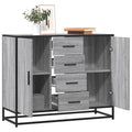Aparador de madera de ingeniería gris Sonoma 92x35x76 cm
