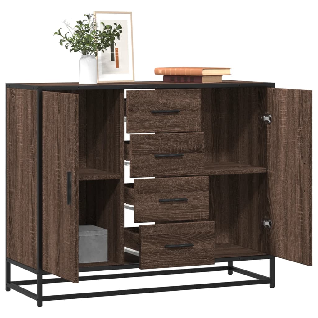 Aparador de madera de ingeniería gris Sonoma 92x35x76 cm