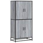 Aparador alto madera de ingeniería gris Sonoma 68x35x139 cm