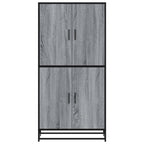 Aparador alto madera de ingeniería gris Sonoma 68x35x139 cm