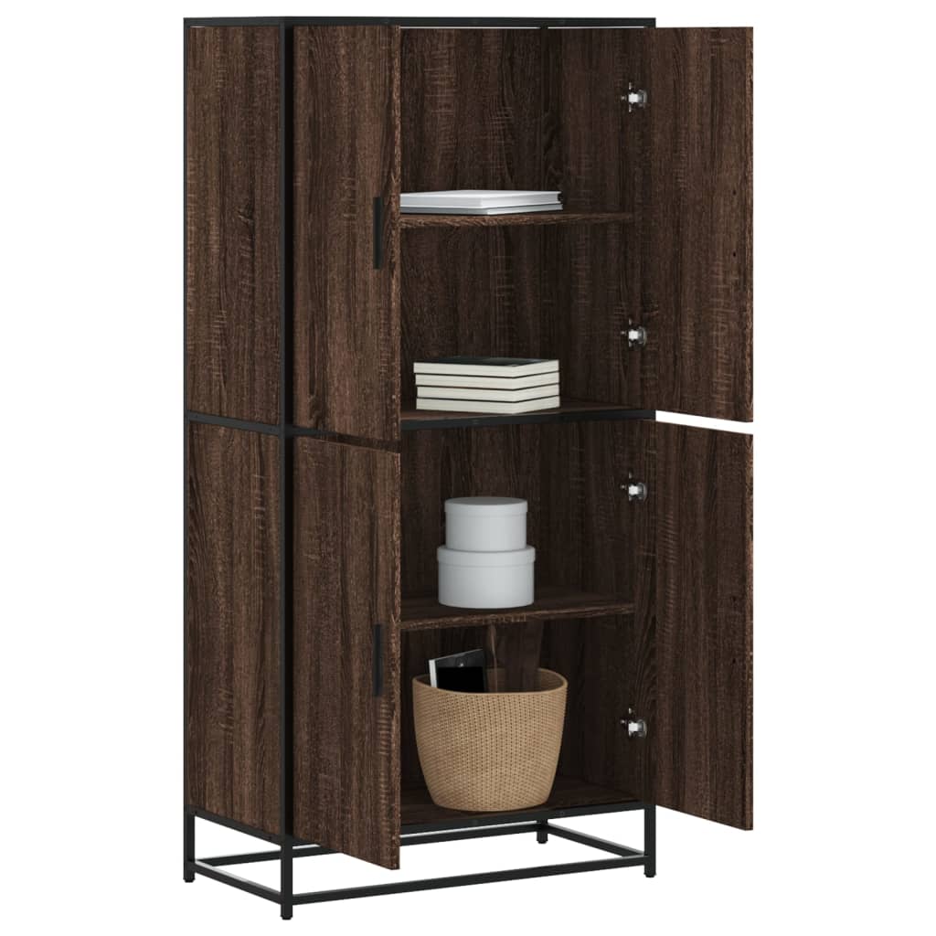 Aparador alto madera de ingeniería gris Sonoma 68x35x139 cm