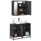 Conjunto de muebles de baño 2 piezas madera maciza de mango