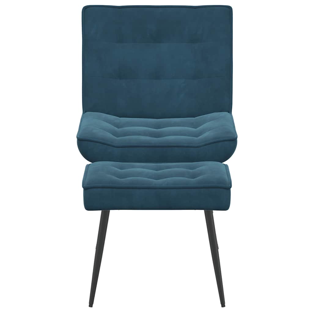 Sillón de relax con reposapiés terciopelo azul