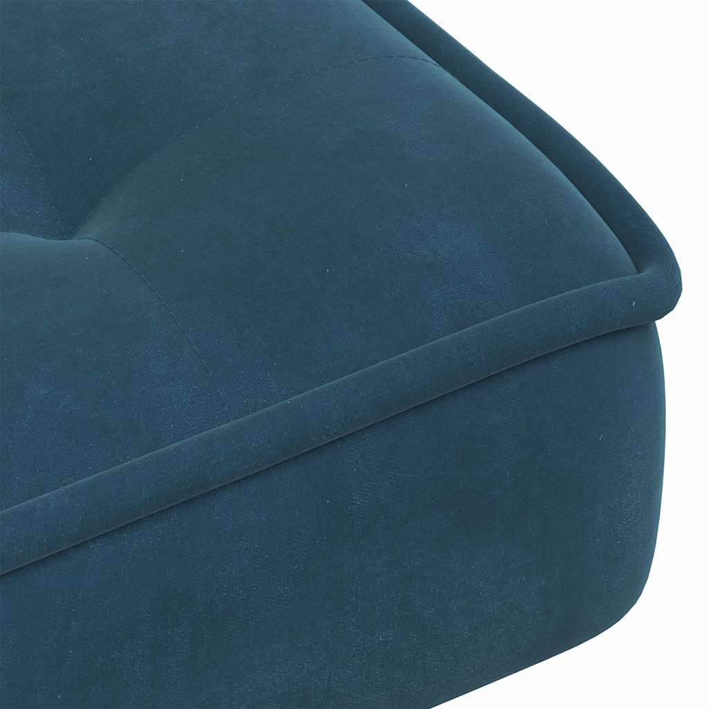 Sillón de relax con reposapiés terciopelo azul