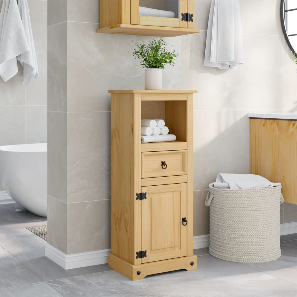 Armario de baño Corona madera maciza de pino 45x33x110 cm