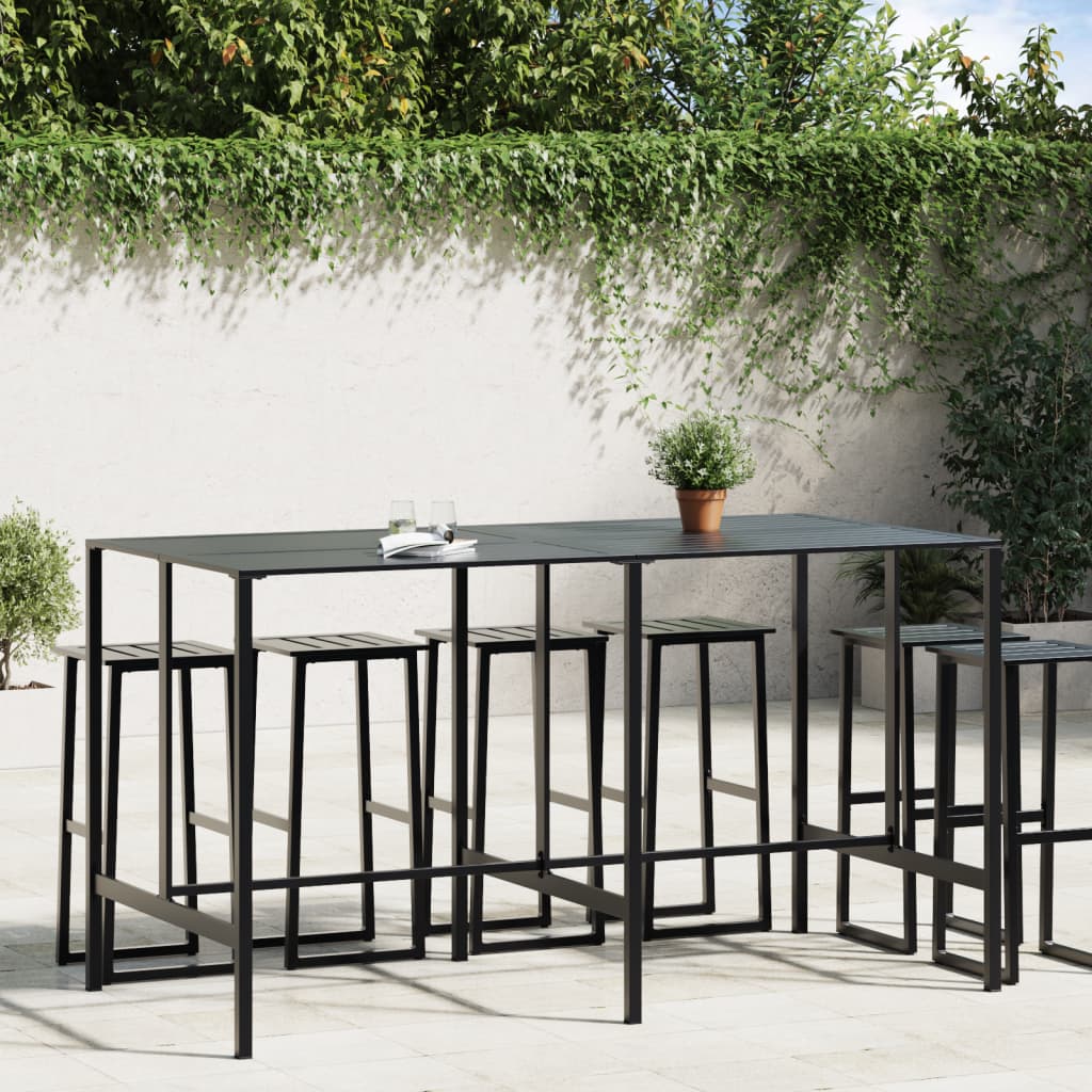 High bar table, black powder-coated steel, 100x100x110 cm
