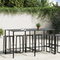 Mesa alta de bar acero recubrimiento polvo negro 100x100x110 cm