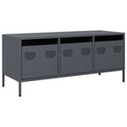 Mueble de TV acero laminado en frío antracita 101,5x39x43,5 cm