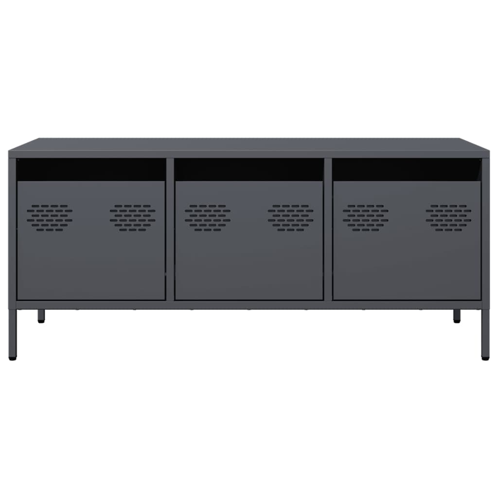 Mueble de TV acero laminado en frío antracita 101,5x39x43,5 cm