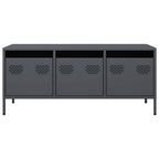 Mueble de TV acero laminado en frío antracita 101,5x39x43,5 cm