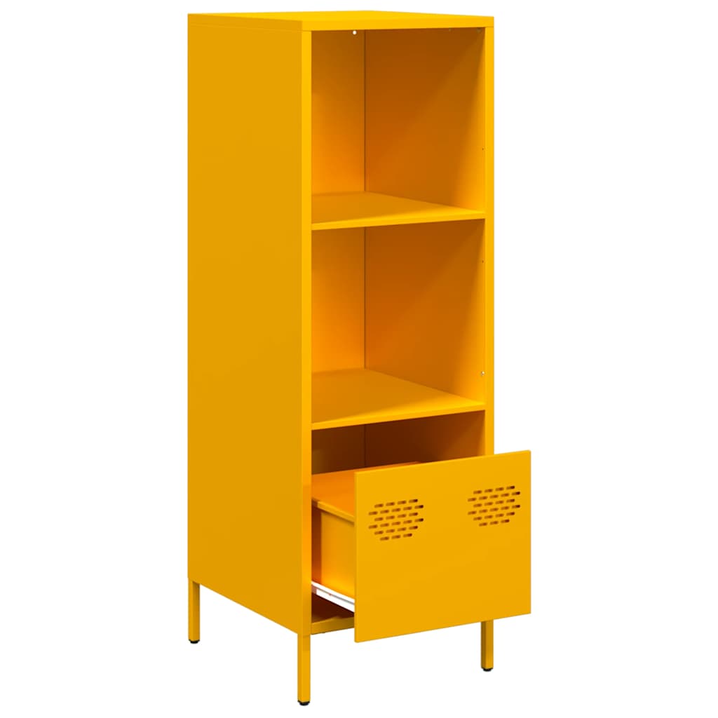 Aparador de acero amarillo mostaza 35x39x103,5 cm