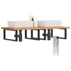 Estante de lavabo de pared acero y madera maciza de acacia